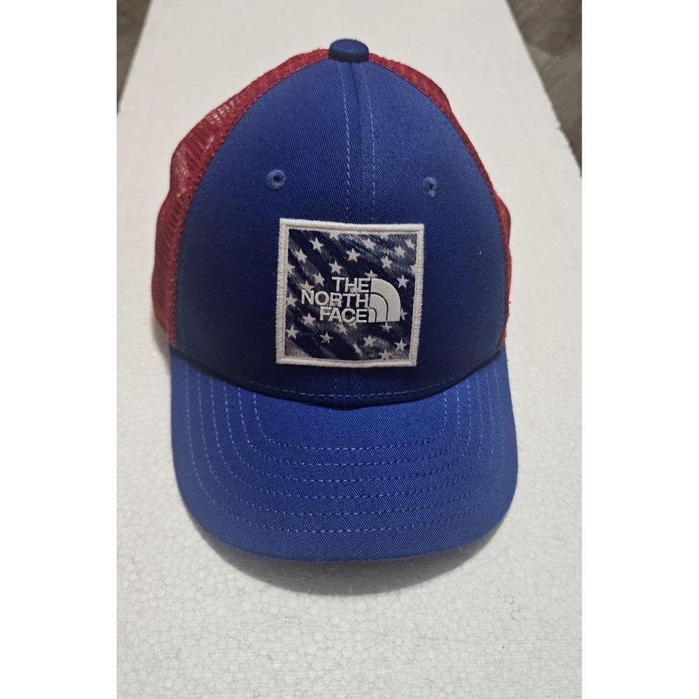 💜The North Face kids Mudder Trucker Hat Snap Closure Cap Size M🩵